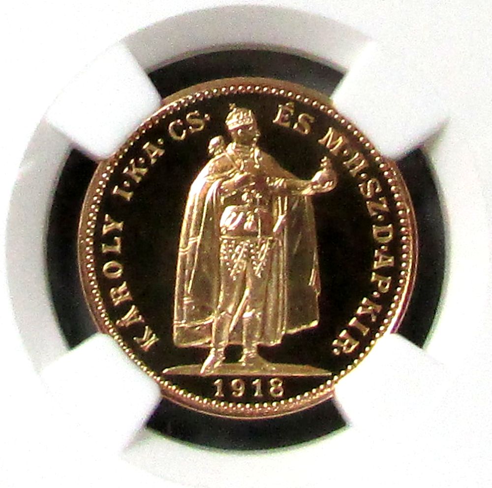 1918 // 2010 KB GOLD HUNGARY 20 KORONA NGC PROOF 69 ULTRA CAMEO ONLY 100 MINTED