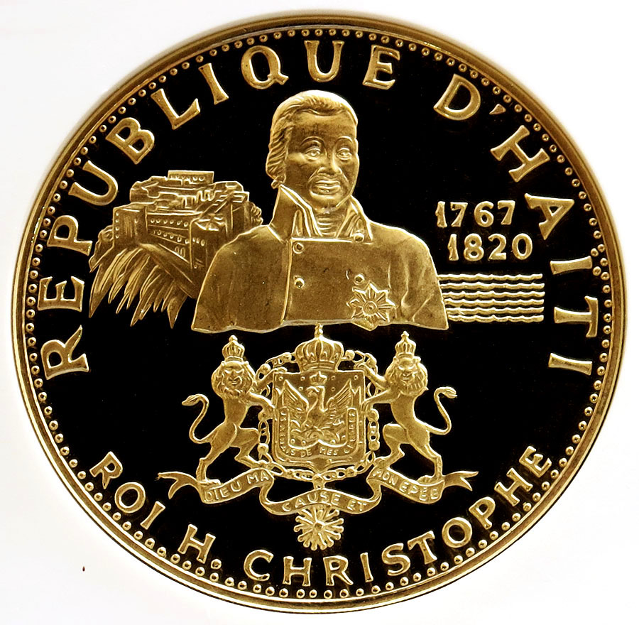 1969 GOLD HAITI 250 GOURDES NGC PROOF 69 ULTRA CAMEO "KING HENRI CHRISTOPHE" ONLY 435 MINTED