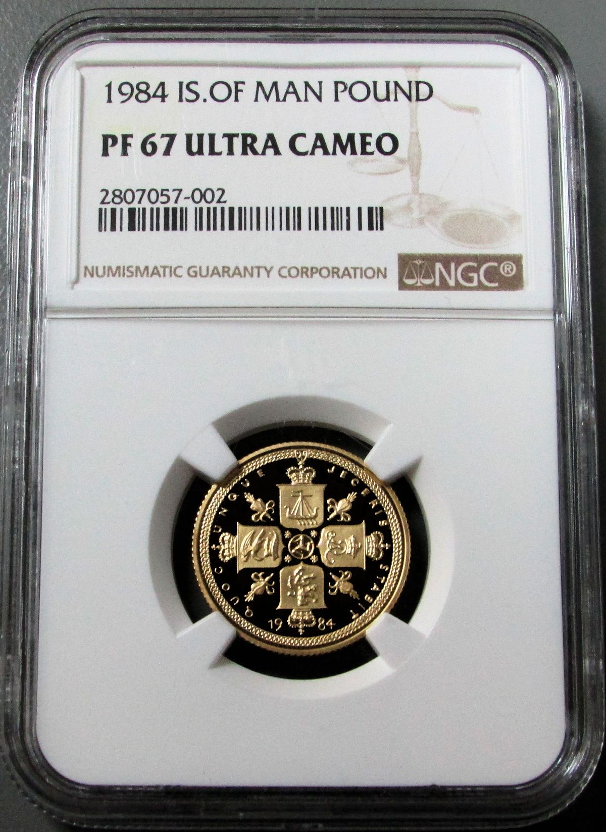 1984 GOLD ISLE OF MAN 1 POUND SOVEREIGN COIN NGC PROOF 67 ULTRA CAMEO LESS THAN 10 MINTED