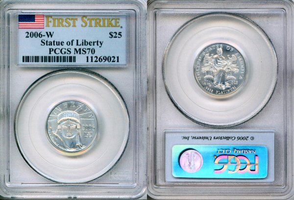 2006 W PLATINUM $25 EAGLE FIRST STRIKE PCGS MS70 ONLY 687 MINTED