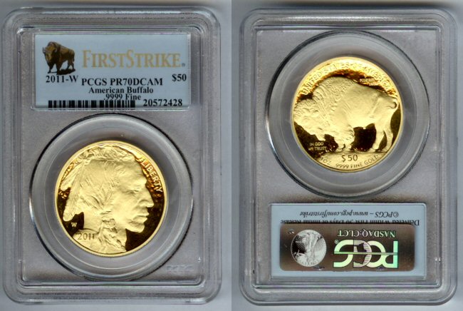 2011 W GOLD $50 BUFFALO PCGS PROOF 70 DCAM FIRST STRIKE