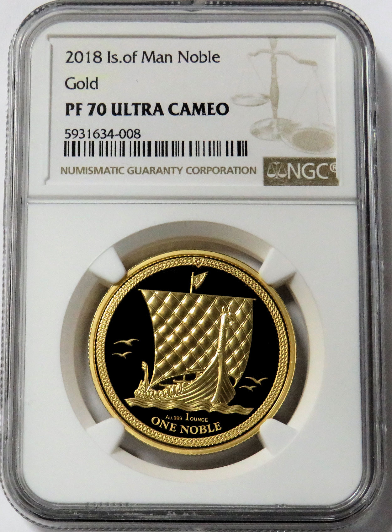 2018 GOLD ISLE OF MAN 1 oz NOBLE PROOF COIN NGC PF 70 ULTRA CAMEO ONLY 100 MINTED