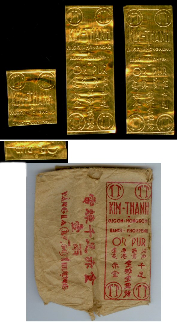 1955 - 1975 GOLD VIETNAM ORIGINAL KIM-THANH BARS AND WRAPPER