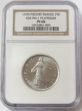 1970 PLATINUM PIEFORTFRANCE 5 FRANCS NGC PROOF 68 ONLY 100 MINTED