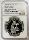 1979 PLATINUM ISLE OF MAN VIKING LONGBOAT 1 CROWN TYNWALD NGC PROOF 69 ULTRA CAMEO 100 MINTED