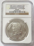 1987 PLATINUM ESSAI EUROPA ECU EUROPEAN ECONOMIC COMMUNITY NGC PL 67 ONLY 15 MINTED 