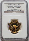 1996 PERTH MINT GOLD AUSTRALIA $50 KANGAROO PROSPECTOR PRIVY PROOF COIN NGC PF 68 ULTRA CAMEO 350 MINTED