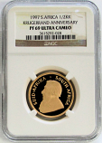 1997 GOLD SOUTH AFRICA 1/2 RAND NGC PROOF 69 ULTRA CAMEO "30th ANNIVERSARY OF THE KRUGERRAND"  ONLY 30 MINTED   
