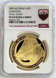2003 GOLD ALDERNEY 5 POUND FINAL FLIGHT NGC PROOF 69 ULTRA CAMEO ONLY 500 MINTED 