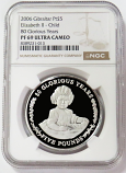 2006 PLATINUM GIBRALTAR 5 POUNDS QUEENS BIRTHDAY AS CHILD 80 GLORIOUS YEARS NGC PF 69 ULTRA CAMEO ONLY 25 MINTED 