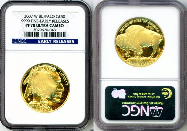 2007 W GOLD $50.00 BUFFALO NGC PROOF 70 UC EARLY RELEASES