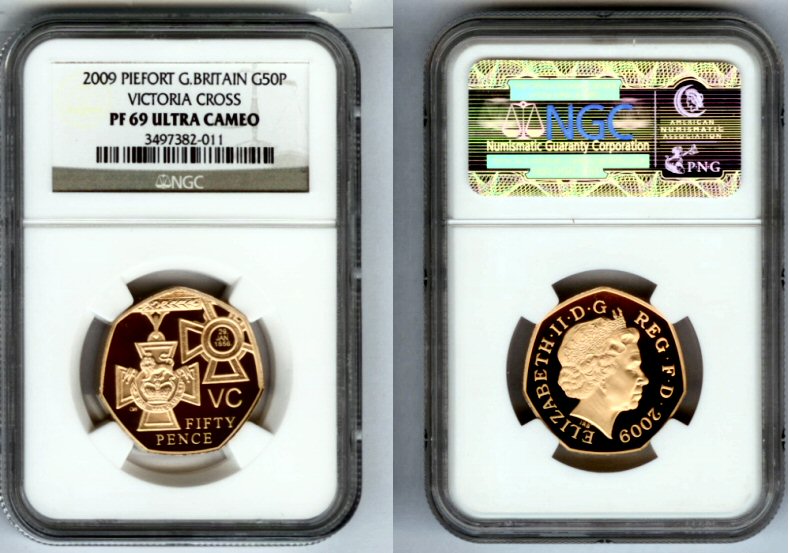 2009 GOLD GREAT BRITAIN PIEFORT NGC PROOF 69 ULTRA CAMEO "VICTORIA CROSS" ONLY 40 COINS MINTED