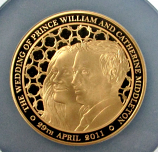 2011 GOLD 5 OZ ALDERNEY NGC PROOF 68 ULTRA CAMEO "WILLIAM & CATHERINE ROYAL WEDDING" ONLY 150 MINTED"