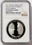 2011 PLATINUM GREAT BRITAIN 5 POUNDS ROYAL WEDDING WILLIAM & CATHERINE 3oz PIEFORT NGC PF 69 UC 133 MINTED