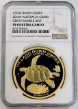2014 P GOLD AUSTRALIA $200 GREAT BARRIER REEF LAND DOWN UNDER 2OZ  NGC PROOF 69 ULTRA CAMEO ONLY 200 MINTED