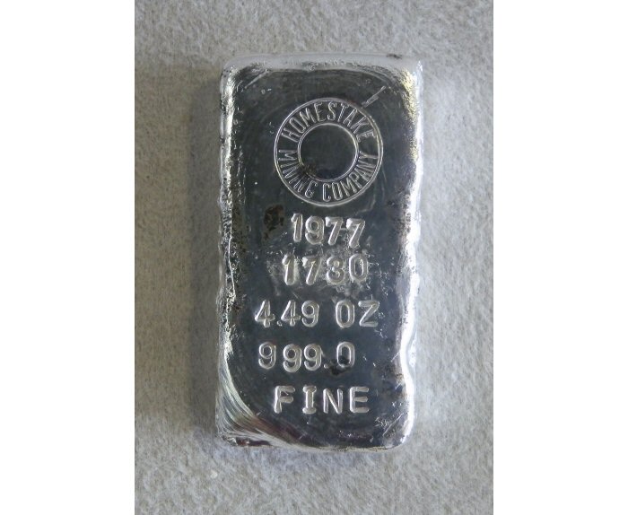 1977 SILVER HOMESTAKE MINING COMPANY ASSAY BAR INGOT