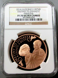 2014 GOLD ALDERNEY 5 POUND DESTINY TO DYNASTY PRINCESS DIANA COIN NGC PERFECT PROOF 70 ULTRA CAMEO "ONLY 63 MINTED"