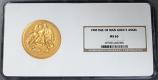 1985 GOLD ISLE OF MAN 5 OZ ANGEL NGC MINT STATE 66 "SAINT MICHAEL THE ARCHANGEL SLAYING DRAGON "ONLY 104 MINTED  