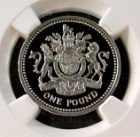 2008 PLATINUM GREAT BRITAIN ONE POUND ROYAL COAT OF ARMS COIN NGC PROOF 69 ULTRA CAMEO ONLY 250 MINTED 