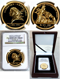 2014 GOLD RE-ISSUED of 1783 FRANCE LIBERTAS AMERICANA FREEDOM MEDAL  