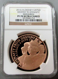 2014 GOLD ALDERNEY 5 POUND DESTINY TO DYNASTY MONARCH COIN NGC PERFECT PROOF 70 ULTRA CAMEO ONLY 63 MINTED