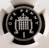 2008 PLATINUM GREAT BRITAIN ONE PENNY PORTCULLIS COIN NGC PROOF 69 ULTRA CAMEO ONLY 250 MINTED